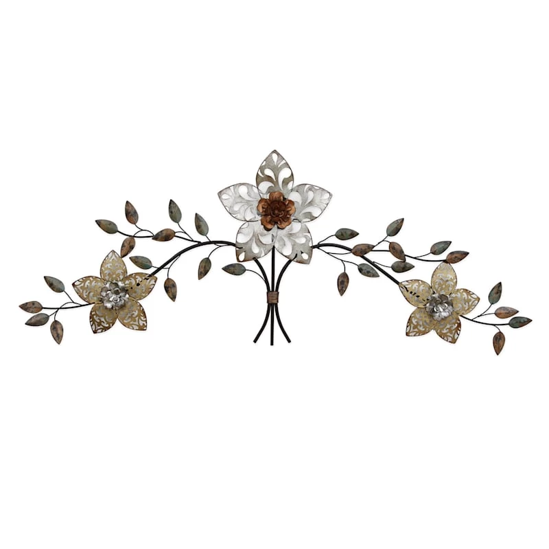 Over The Door Floral Bouquet Wall Decor, 44x16 3 Over The Door Floral Bouquet Wall Decor, 44x16