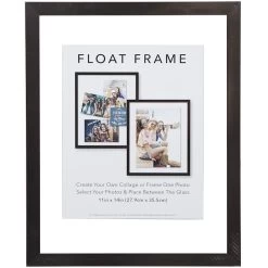 Pewter Linear Profile Floating Wall Frame, 11x14