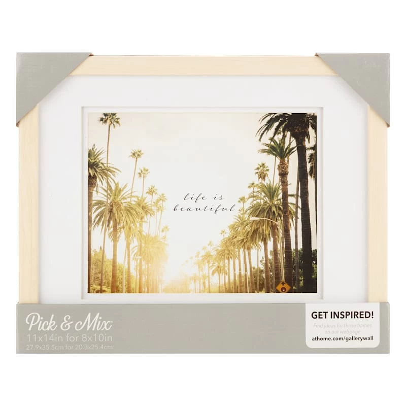 Pick & Mix 11x14 Matted To 8x10 Linear Wall Frame, Natural 4 Pick & Mix 11x14 Matted To 8x10 Linear Wall Frame, Natural - Image 2