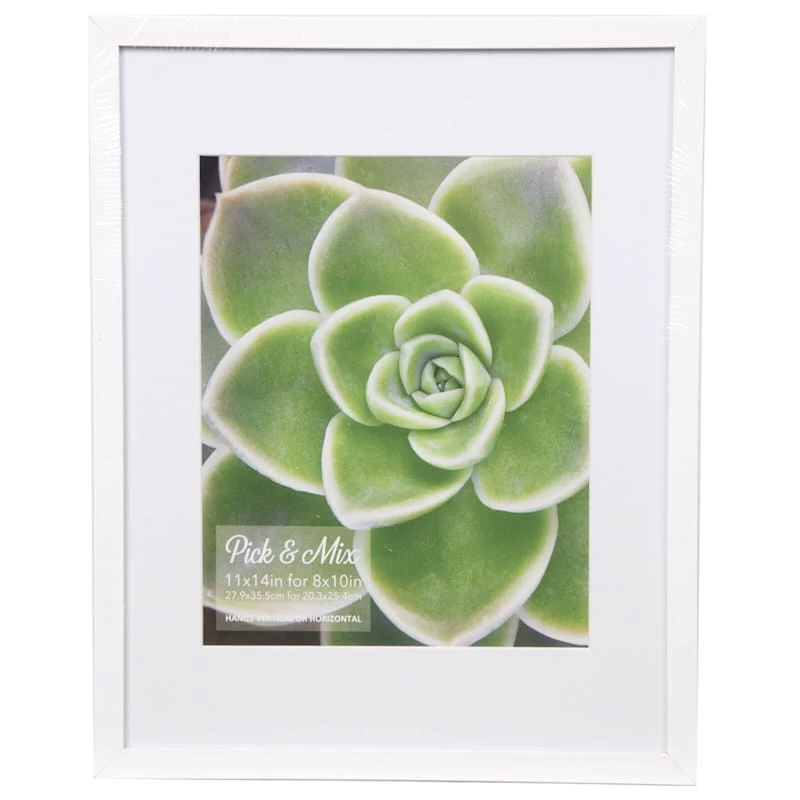 Pick & Mix 11x14 Matted To 8x10 Linear Wall Frame, White 3 Pick & Mix 11x14 Matted To 8x10 Linear Wall Frame, White