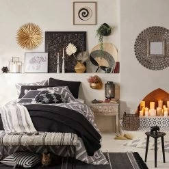 Pierced Metal Round Wall Mirror, 36" -Finest Home Decoration pierced metal round wall mirror 36 2