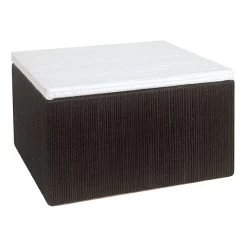 Providence Black & White Seagrass Box, 9"