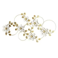 Providence Gold Floral Wall Art, 18x32