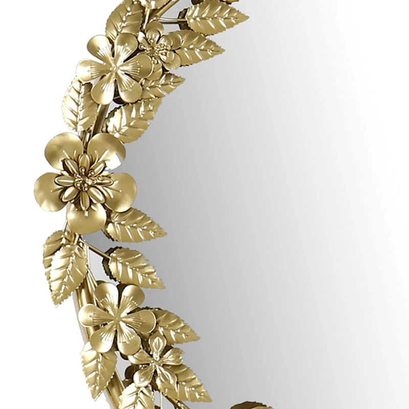 Providence Gold Floral Wall Mirror, 20x21 4 Providence Gold Floral Wall Mirror, 20x21 - Image 2