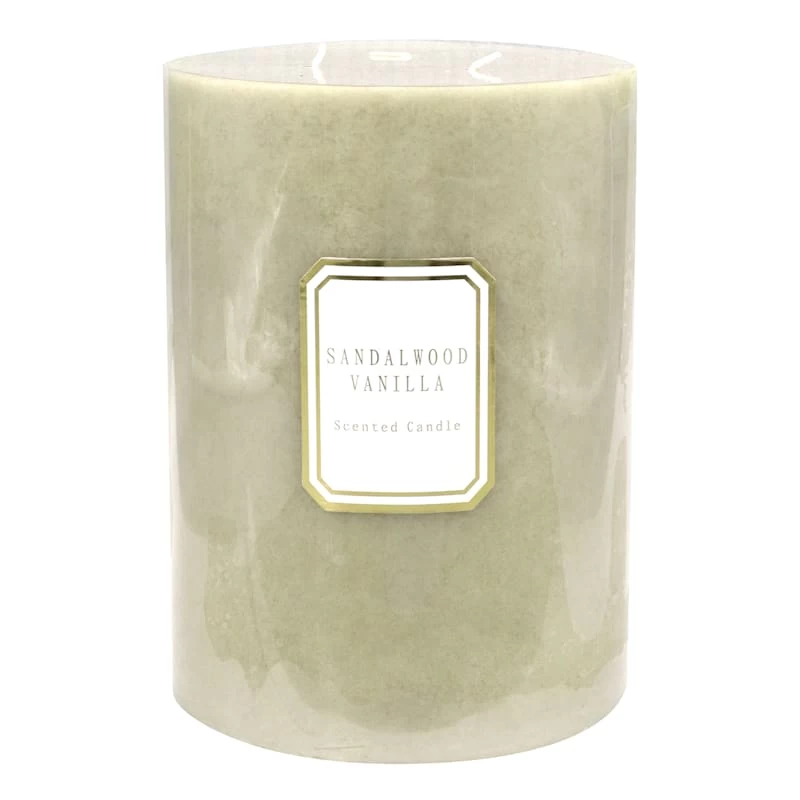 Providence Sandalwood Vanilla Scented Pillar Candle, 6x8 3 Providence Sandalwood Vanilla Scented Pillar Candle, 6x8