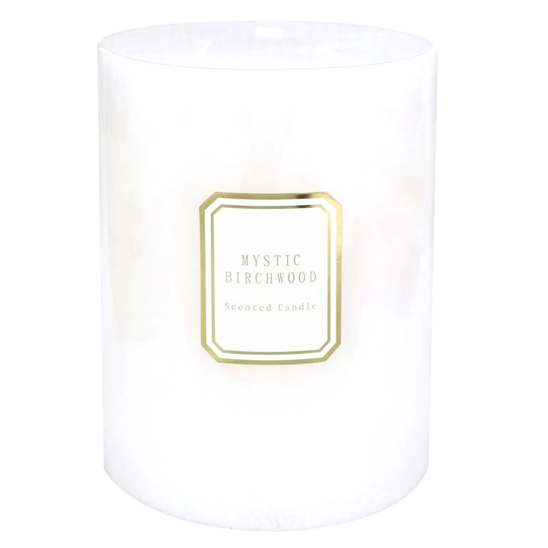 Providence White Mystic Birchwood Scented Pillar Candle, 6x8 3 Providence White Mystic Birchwood Scented Pillar Candle, 6x8