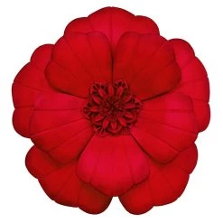 Red Metal Flower Wall Decor, 12"