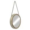 Round Injection Wall Mirror With Rope Accent & Hanger, 16" -Finest Home Decoration round injection wall mirror with rope accent hanger 16
