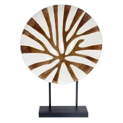 Round Metal Decorative Plate On Stand, 22"