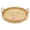 Round Natural Wicker Woven Decorative Tray, 17" -Finest Home Decoration round natural wicker woven decorative tray 17