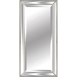 Silver Framed Mirror On Mirror, 33x69