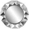 Silver Geometric Dimensional Round Wall Mirror, 36" -Finest Home Decoration silver geometric dimensional round wall mirror 36