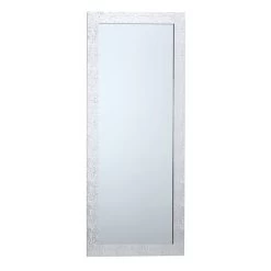 Silver Hexagon Textured Framed Wall Mirror, 24x58