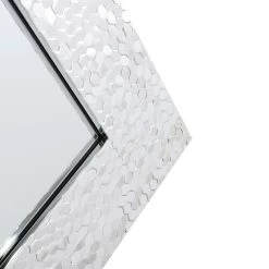 Silver Hexagon Textured Framed Wall Mirror, 24x58 -Finest Home Decoration silver hexagon textured framed wall mirror 24x58 4