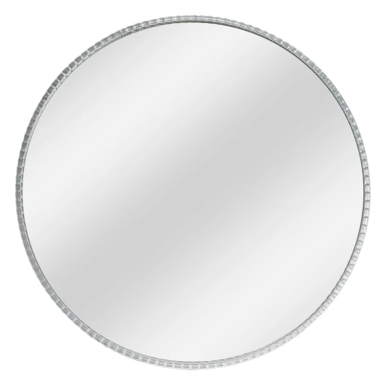Silver Metal Gallery Round Wall Mirror, 30" 3 Silver Metal Gallery Round Wall Mirror, 30"