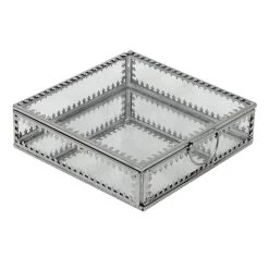 Silver Metallic Glass Box, 5"