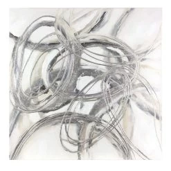 Silver Swirls Enhanced Canvas Wall Art, 40"