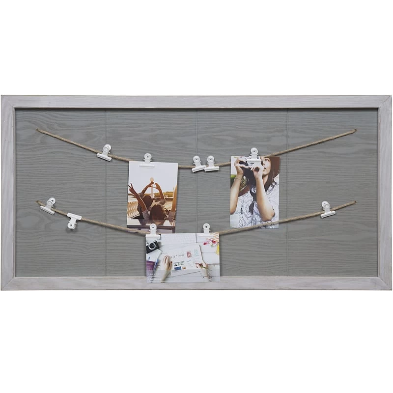 String Collage Frame With Metal Photo Clips, 16x31 3 String Collage Frame With Metal Photo Clips, 16x31