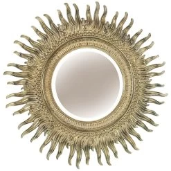 Sunray Polyurethane Champagne Round Wall Mirror, 45"
