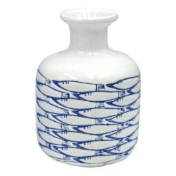 Tracey Boyd Blue & White Ceramic Vase, 6.5"