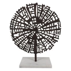 Tracey Boyd Round Brown Iron Table Decor, 15"