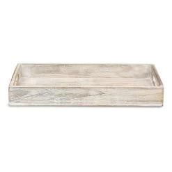 Tracey Boyd White Rustic Wooden Tray, Small -Finest Home Decoration tracey boyd white rustic wooden tray small 1