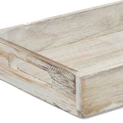 Tracey Boyd White Rustic Wooden Tray, Small -Finest Home Decoration tracey boyd white rustic wooden tray small 2