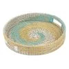 Tracey Boyd Yellow & Blue Seagrass Decorative Tray, 16"