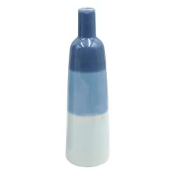 Ty Pennington Blue & White Ceramic Vase, 10"