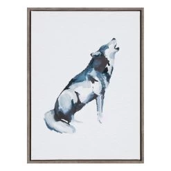 Ty Pennington Framed Wolf Canvas Wall Art, 12x16