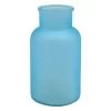 Ty Pennington Frosted Blue Glass Bottle Vase, 10"