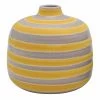 Ty Pennington Yellow & Grey Stripe Ceramic Vase, 5" -Finest Home Decoration ty pennington yellow grey stripe ceramic vase 5