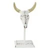 White & Gold Metal Animal Skull, 10.5" -Finest Home Decoration white gold metal animal skull 10.5
