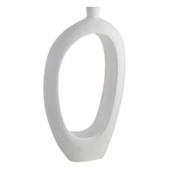 White Open Floor Vase, 40"