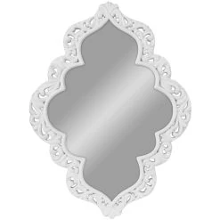 White Ornate Wall Mirror, 10x14