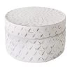 White Round Decorative Box, 6"