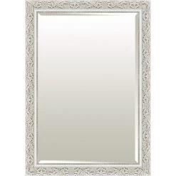 White Solid Wood Antique Wall Mirror, 30x42