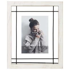 White With Black Wire Floating Wall Frame, 5x7