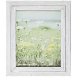 Whitewash Flat With Grooved Line Profile Wall Frame, 8x10