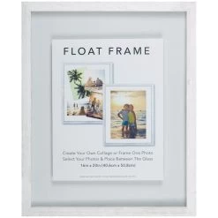 Whitewash Linear Profile Floating Wall Frame, 16x20