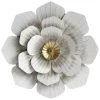 Whitewash Metal Embossed Flower Wall Art, 20" -Finest Home Decoration whitewash metal embossed flower wall art 20