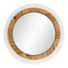 Whitewashed Woven Framed Round Wall Mirror, 28" 1 Whitewashed Woven Framed Round Wall Mirror, 28" -Finest Home Decoration whitewashed woven framed round wall mirror 28