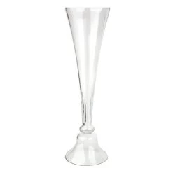 Willow Crossley Clear Glass Trumpet Vase, 40"