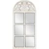 Windowpane With Ornate Carved Top Wall Mirror, 20x42 -Finest Home Decoration windowpane with ornate carved top wall mirror 20x42 1