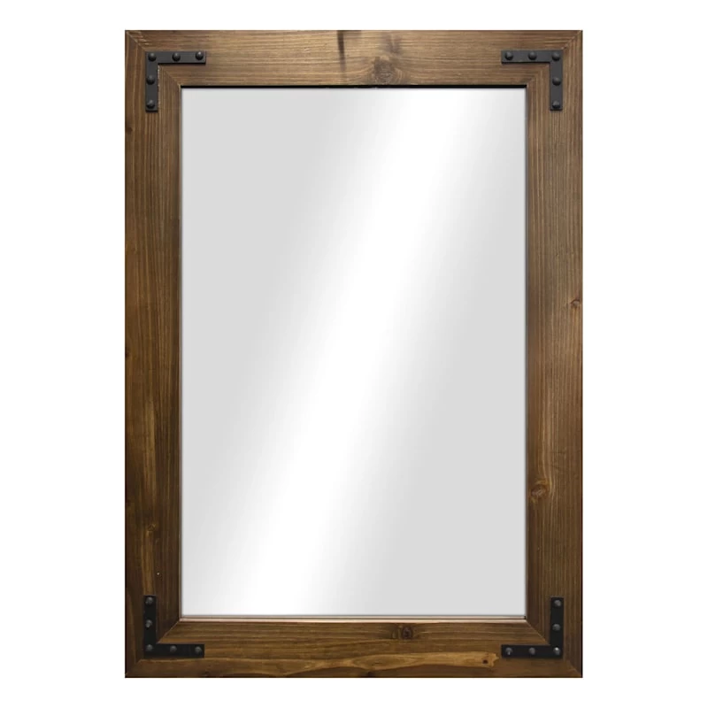 Wood & Metal Accents Framed Wall Mirror, 32x44 3 Wood & Metal Accents Framed Wall Mirror, 32x44
