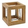 Wood & Metal Cube Figurine, 5" -Finest Home Decoration wood metal cube figurine 5
